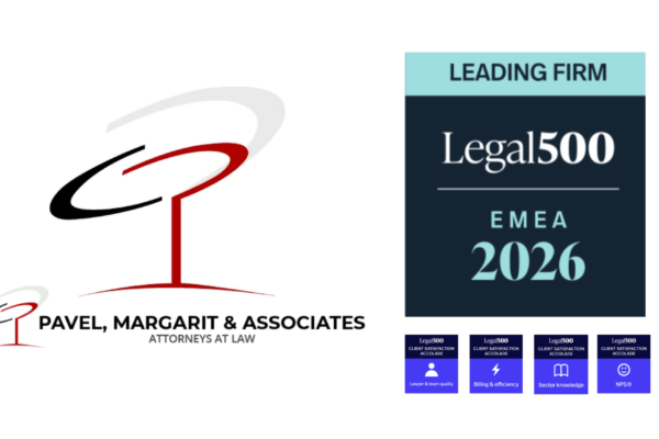 Pavel, Margarit et Associésclassé dans le top 3 des meilleurs cabinets d’avocats en Roumanie en 2026, pour la 10e année consécutive, par Legal 500 à Londres